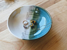 Load image into Gallery viewer, Rustic blue green and white dish